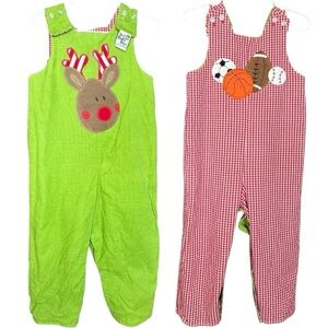 The Bailey Boys Christmas Reindeer and Sports Reversible Longall Jon Jon 2T